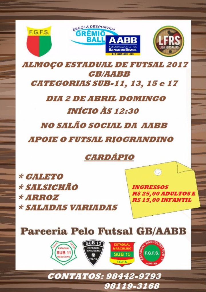 Almoço Estadual de Futsal 2017 GB/AABB